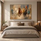 Expressionist animals oil painting showing an expressive animal subject rendered with visible brushwork in a orange palette.