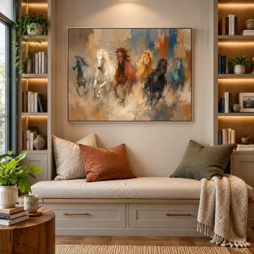 Expressionist animals oil painting showing an expressive animal subject rendered with visible brushwork in a orange palette.