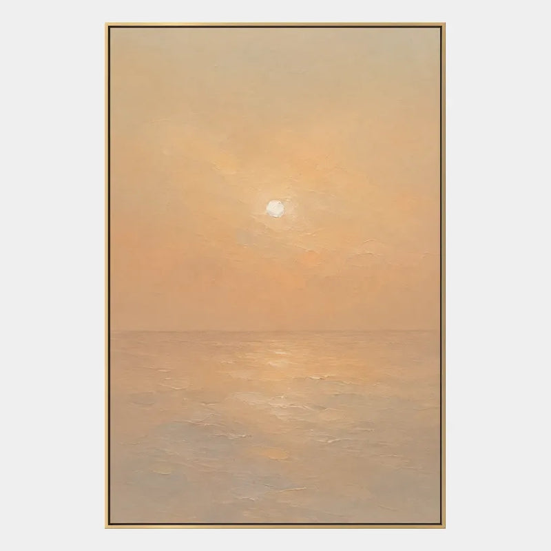 Expressionistisches Ölgemälde mit Landschaften, Seestücken und Stadtansichten mit einer stimmungsvollen Landschafts-, Seestücks- oder Stadtkomposition in einer beigen Farbpalette.