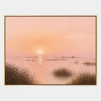 Expressionist landscapes & seascapes & cityscapes oil painting showing a painterly landscape with distant hills, trees or reflective water in a brown palette.