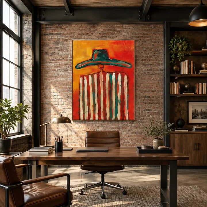 Expressionist abstract & conceptual oil painting featuring layered abstract marks, texture and expressive painterly movement in a red palette.