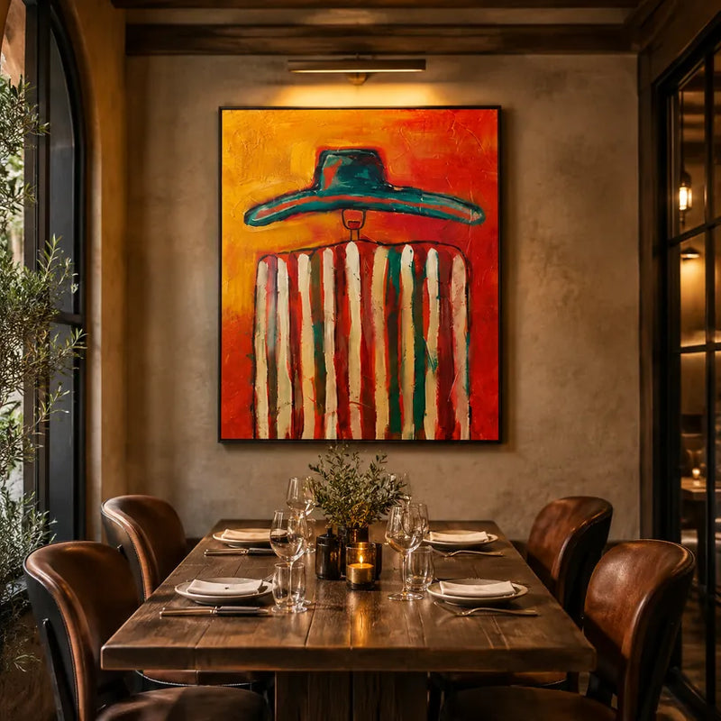 Expressionist abstract & conceptual oil painting featuring layered abstract marks, texture and expressive painterly movement in a red palette.