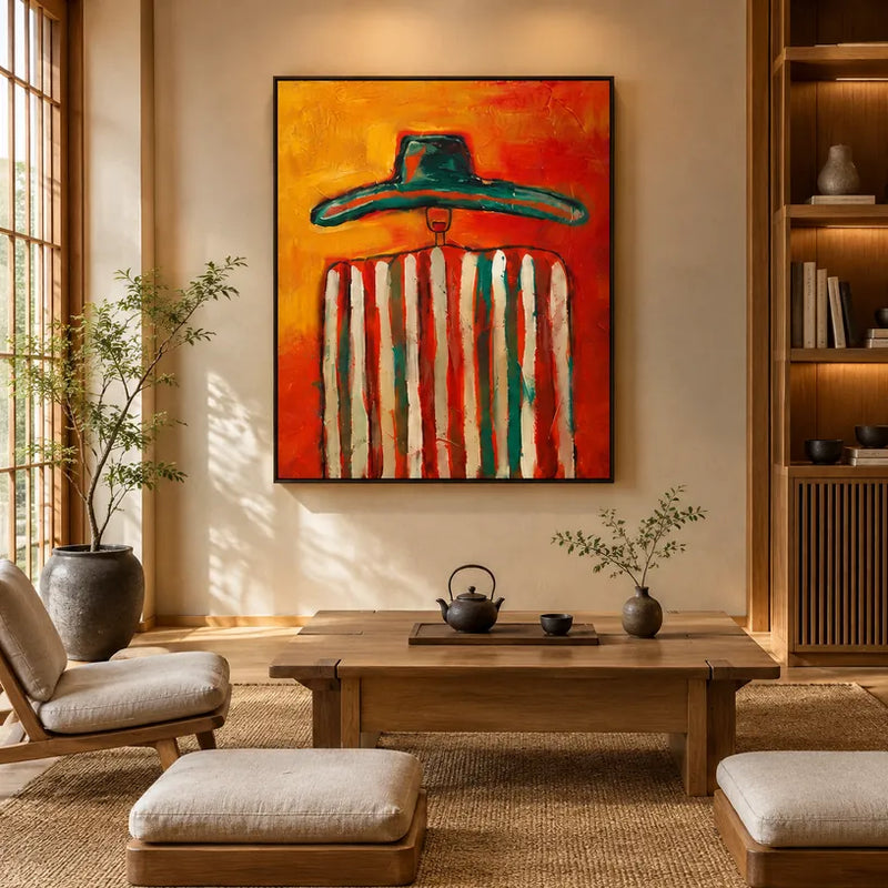 Expressionist abstract & conceptual oil painting featuring layered abstract marks, texture and expressive painterly movement in a red palette.