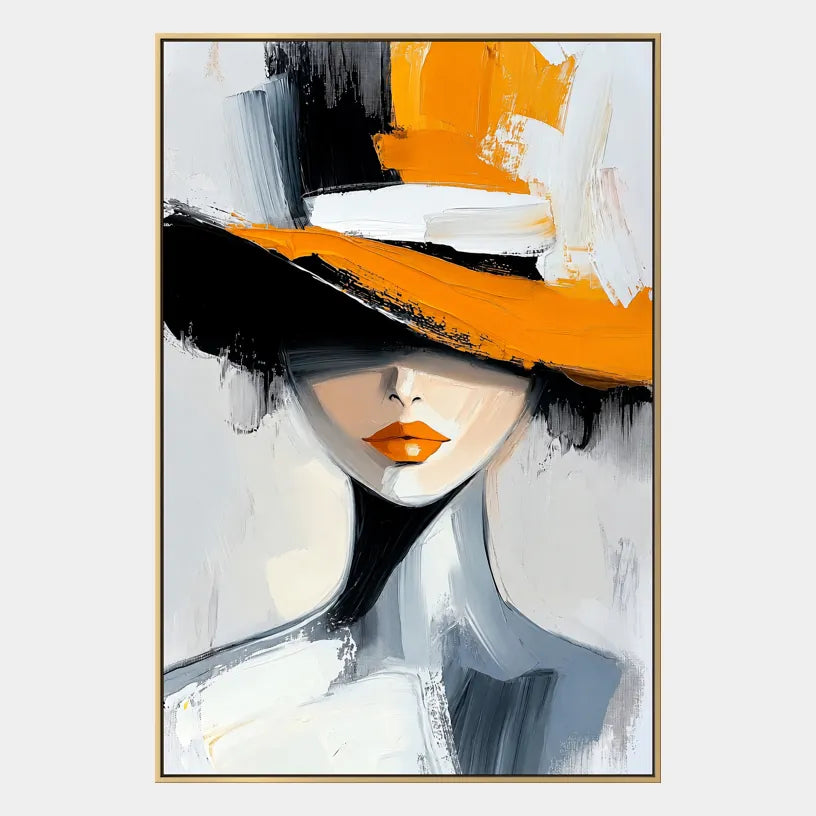 Expressionist portraiture & figure oil painting featuring an expressive figure or portrait rendered with painterly detail in a orange palette.