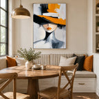 Expressionist portraiture & figure oil painting featuring an expressive figure or portrait rendered with painterly detail in a orange palette.