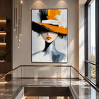 Expressionist portraiture & figure oil painting featuring an expressive figure or portrait rendered with painterly detail in a orange palette.