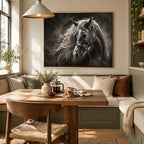 Expressionist animals oil painting showing an expressive animal subject rendered with visible brushwork in a black palette.