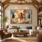 Expressionist animals oil painting showing an expressive animal subject rendered with visible brushwork in a orange palette.