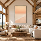 Expressionist landscapes & seascapes & cityscapes oil painting showing a painterly landscape with distant hills, trees or reflective water in a beige palette.