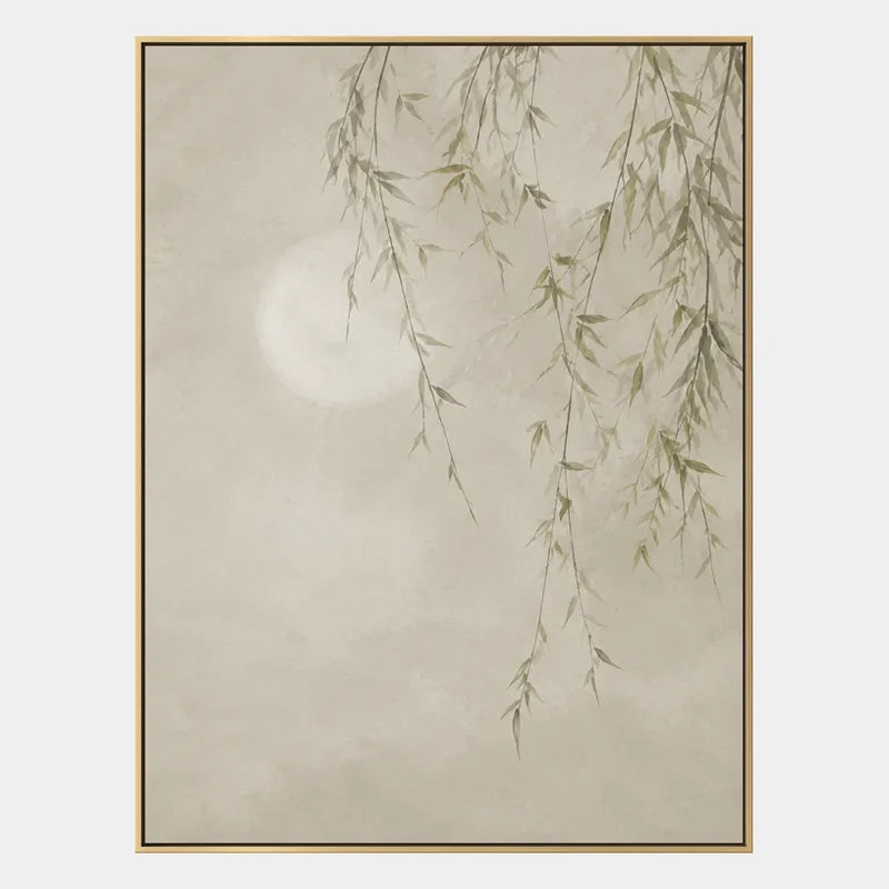 Pittura a olio espressionista floreale/botanica e naturalistica con forme botaniche, fiori o elementi naturali in una composizione pittorica in una tavolozza beige.