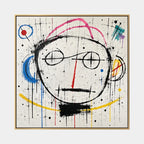 Graffiti-Porträt- und Figurenölgemälde mit einer ausdrucksstarken Figur oder einem Porträt mit malerischen Details in einer Beige-Palette.