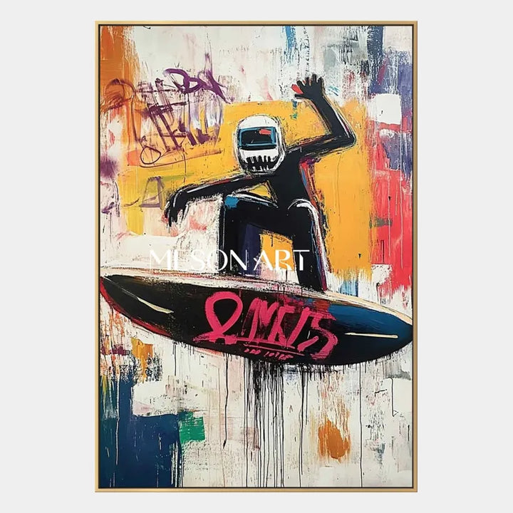 Ritrattistica di graffiti e pittura a olio con figure espressive o ritratti resi con dettagli pittorici.
