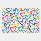 Dipinto ad olio Graffiti Love con un soggetto romantico espresso attraverso forma e colore pittorici.
