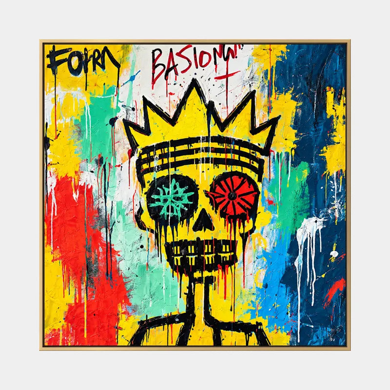 Graffiti portraiture & figure oil painting featuring an expressive figure or portrait rendered with painterly detail in a yellow palette.