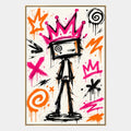 Peinture à l'huile de dessin animé graffiti présentant un sujet graphique ludique avec des détails picturaux vivants.
