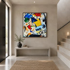 Ritrattistica di graffiti e pittura a olio con figure espressive o ritratti resi con dettagli pittorici in una tavolozza beige.
