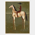 Mid-Century Modern animals oil painting featuring an expressive animal subject rendered with visible brushwork in a green palette.