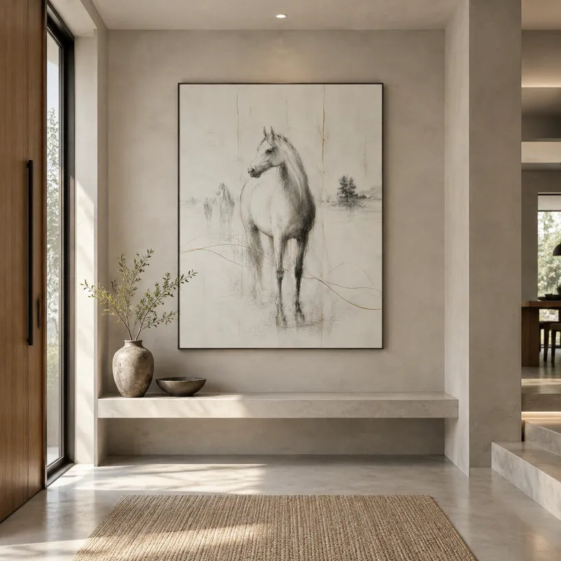 Minimalist animals oil painting showing an expressive animal subject rendered with visible brushwork.