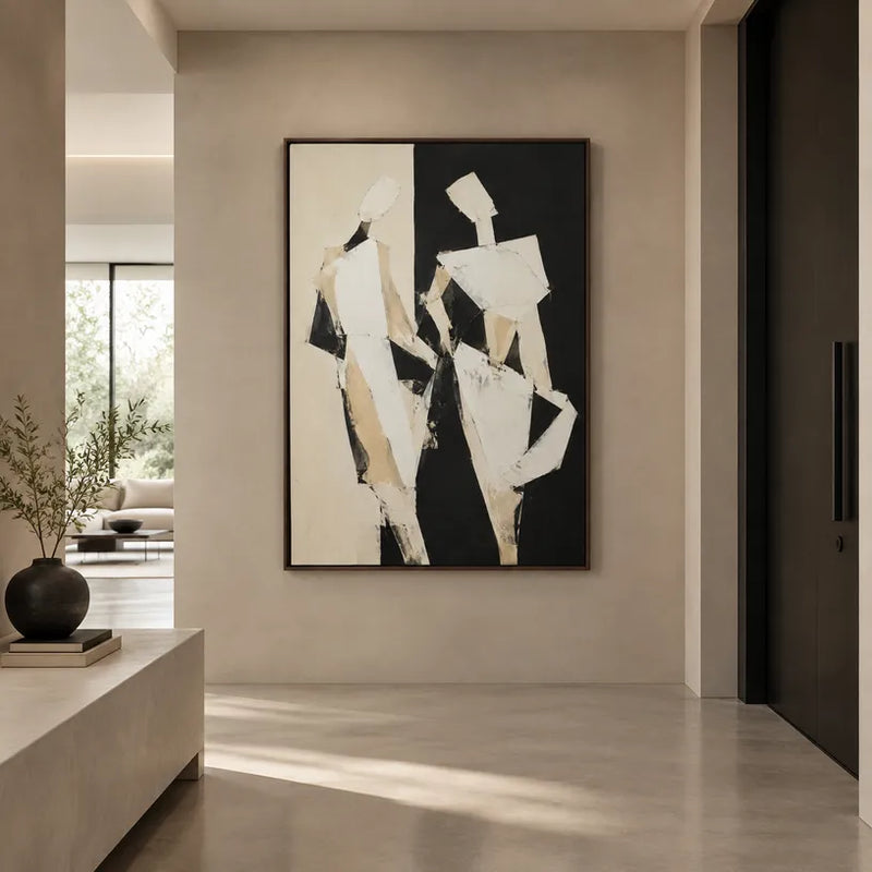 Minimalistisches Porträt- und Figurenölgemälde mit einer ausdrucksstarken Figur oder einem Porträt mit malerischen Details.