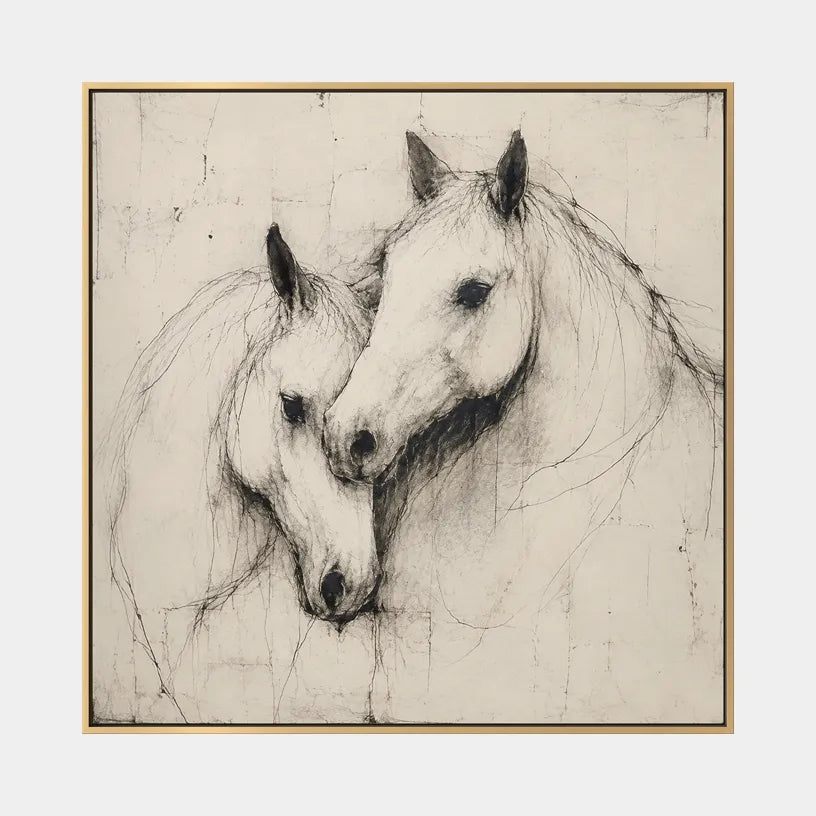 Minimalist animals oil painting showing an expressive animal subject rendered with visible brushwork in a beige palette.