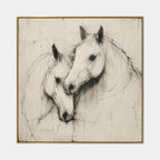 Minimalist animals oil painting showing an expressive animal subject rendered with visible brushwork in a beige palette.