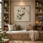 Minimalist animals oil painting showing an expressive animal subject rendered with visible brushwork in a beige palette.
