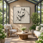 Minimalist animals oil painting showing an expressive animal subject rendered with visible brushwork in a beige palette.