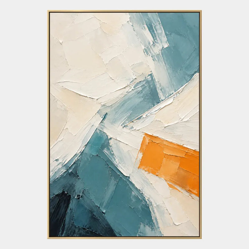 Minimalist abstract & conceptual oil painting featuring layered abstract marks, texture and expressive painterly movement in a beige palette.