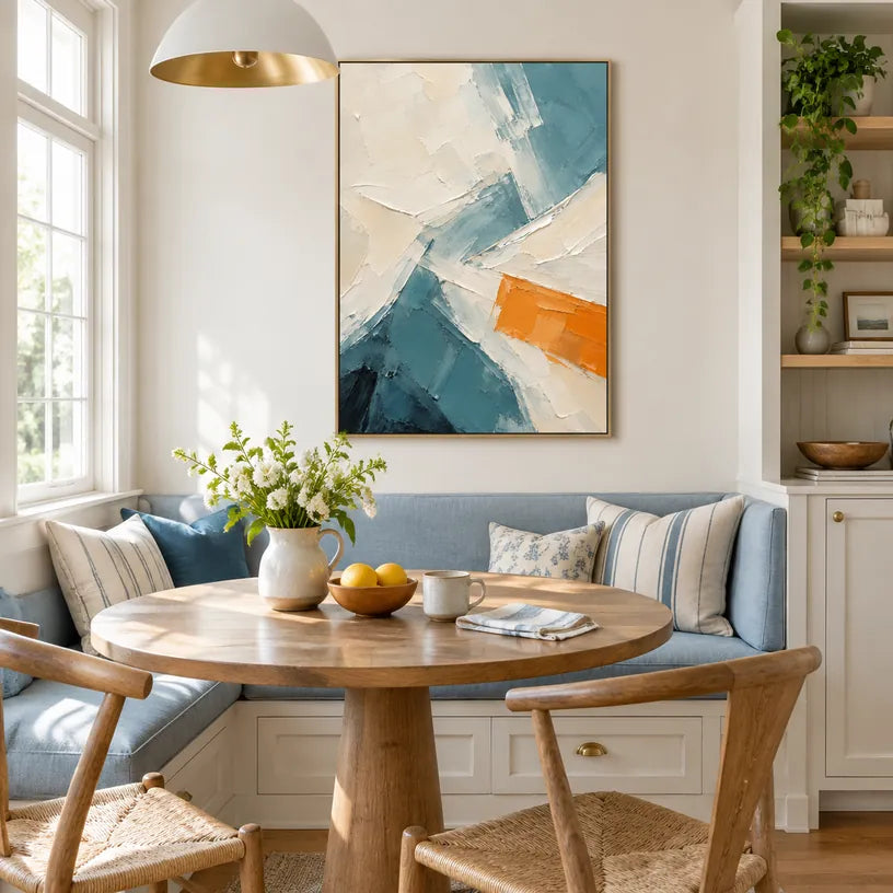 Minimalist abstract & conceptual oil painting featuring layered abstract marks, texture and expressive painterly movement in a beige palette.