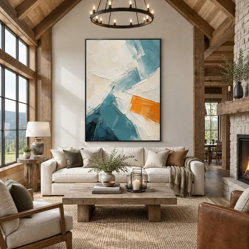 Minimalist abstract & conceptual oil painting featuring layered abstract marks, texture and expressive painterly movement in a beige palette.