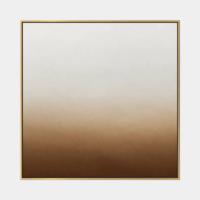 Pittura a olio minimalista astratta e concettuale con segni astratti stratificati, consistenza e movimento pittorico espressivo in una tavolozza beige.