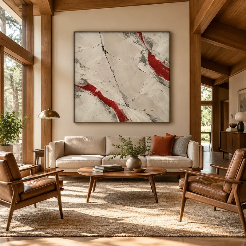 Pittura a olio minimalista astratta e concettuale con segni astratti stratificati, consistenza e movimento pittorico espressivo in una tavolozza beige.