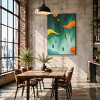 Pittura a olio minimalista astratta e concettuale con segni astratti stratificati, consistenza e movimento pittorico espressivo in una tavolozza verde.