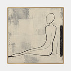Ritrattistica minimalista e dipinto a olio con figure espressive o ritratti resi con dettagli pittorici in una tavolozza beige.