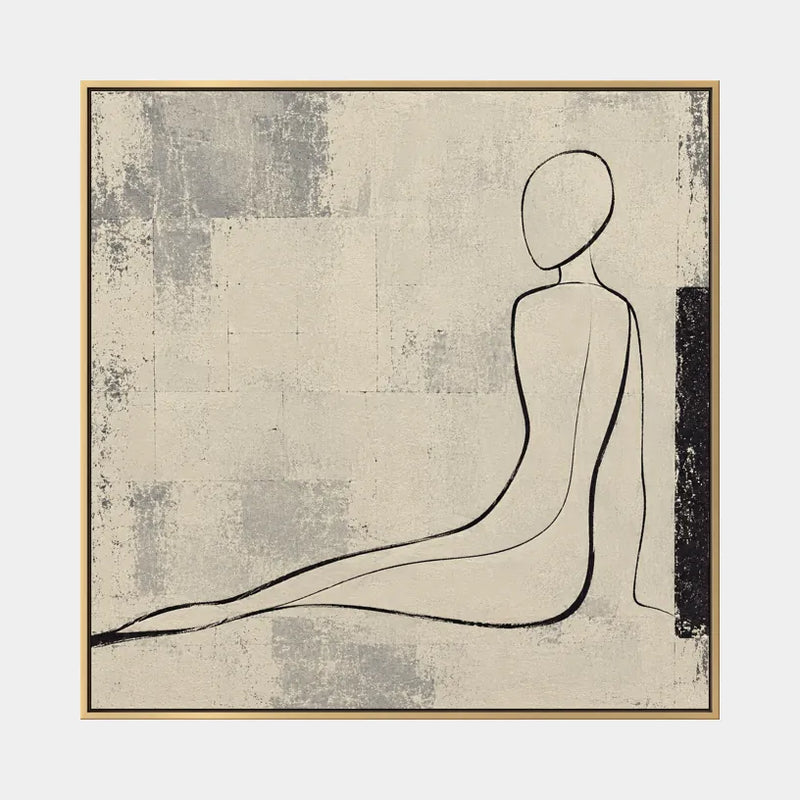 Ritrattistica minimalista e dipinto a olio con figure espressive o ritratti resi con dettagli pittorici in una tavolozza beige.