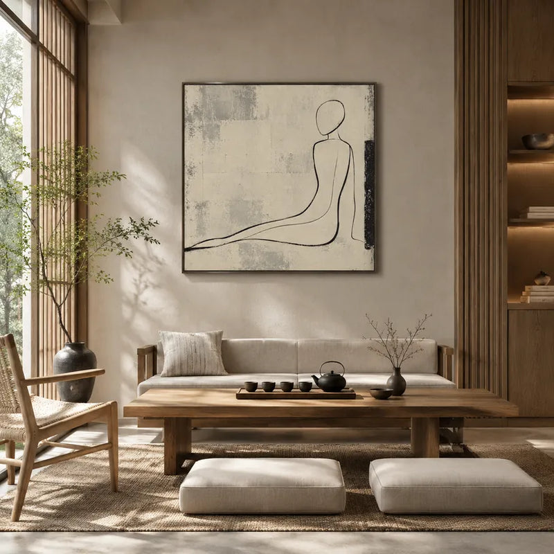 Ritrattistica minimalista e dipinto a olio con figure espressive o ritratti resi con dettagli pittorici in una tavolozza beige.