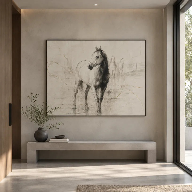 Minimalist animals oil painting showing an expressive animal subject rendered with visible brushwork.