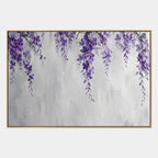 Pintura al óleo minimalista floral/botánica y natural con formas botánicas, flores o elementos naturales en una composición pictórica en una paleta gris.