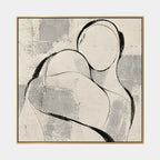 Minimalist portraiture & figure oil painting featuring an expressive figure or portrait rendered with painterly detail in a beige palette.