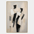 Minimalistisches Porträt- und Figurenölgemälde mit einer ausdrucksstarken Figur oder einem Porträt mit malerischen Details in einer Beige-Palette.