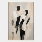 Minimalist portraiture & figure oil painting showing a stylized figure or portrait with expressive painterly shapes in a beige palette.
