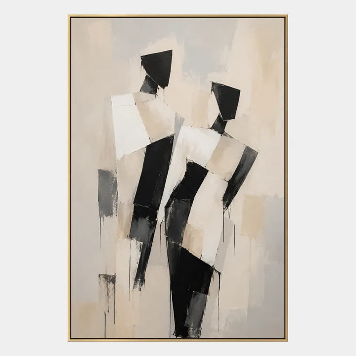 Ritrattistica minimalista e dipinto a olio con figure espressive o ritratti resi con dettagli pittorici in una tavolozza beige.