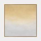 Minimalistisches abstraktes und konzeptuelles Ölgemälde mit geschichteten abstrakten Zeichen, Textur und ausdrucksstarker malerischer Bewegung in einer Beige-Palette.