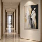 Minimalist portraiture & figure oil painting showing a stylized figure or portrait with expressive painterly shapes.