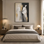 Minimalist portraiture & figure oil painting showing a stylized figure or portrait with expressive painterly shapes.