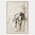 Minimalist animals oil painting featuring an expressive animal subject rendered with visible brushwork in a brown palette.