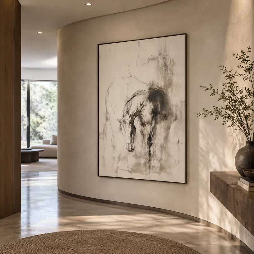 Minimalist animals oil painting showing an expressive animal subject rendered with visible brushwork.