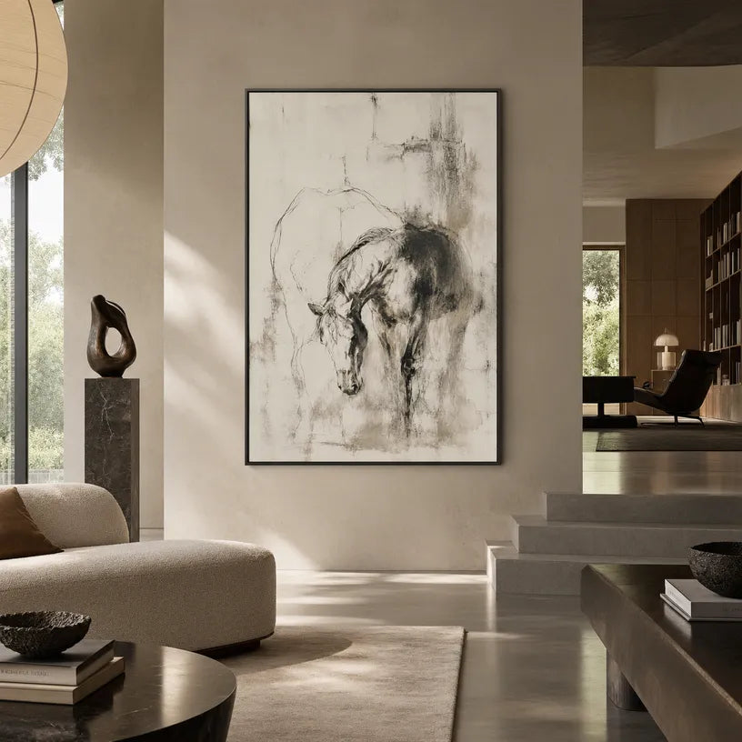 Minimalist animals oil painting showing an expressive animal subject rendered with visible brushwork.