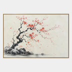 Modern Ukiyo-E landscapes & seascapes & cityscapes oil painting showing a painterly landscape with distant hills, trees or reflective water.