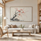 Modern Ukiyo-E landscapes & seascapes & cityscapes oil painting showing a painterly landscape with distant hills, trees or reflective water.